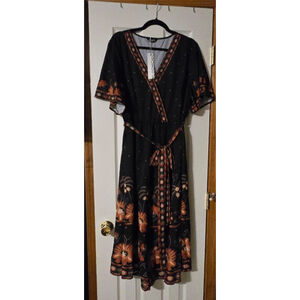 Women's Bloomchic Dress 18/20 XL XXL Floral Birds Cottagecore NWT